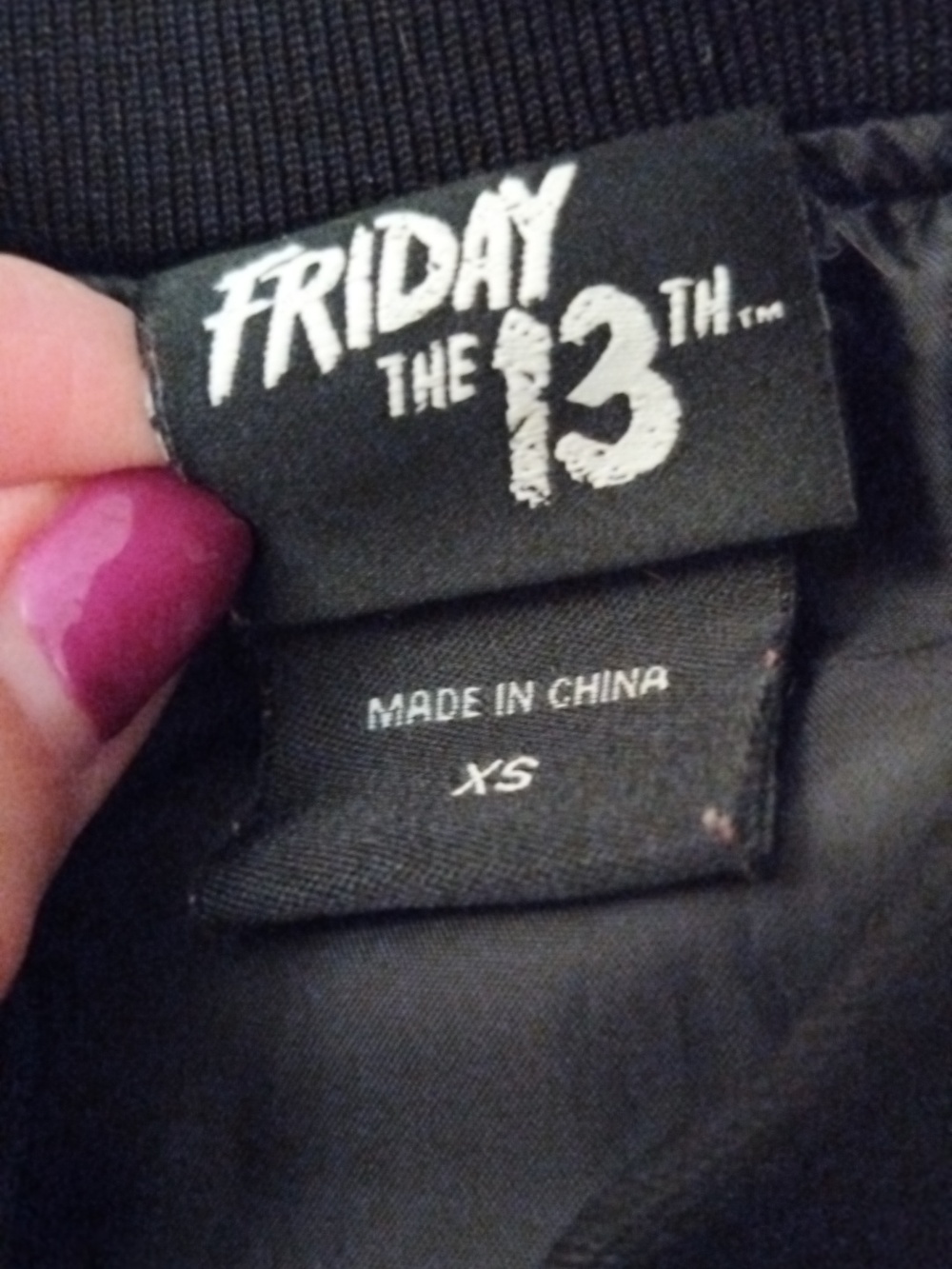 NEW Friday The 13th F13 Jason Voothees Black Bomber Jacket - Oversized XS - Picture 5 of 5